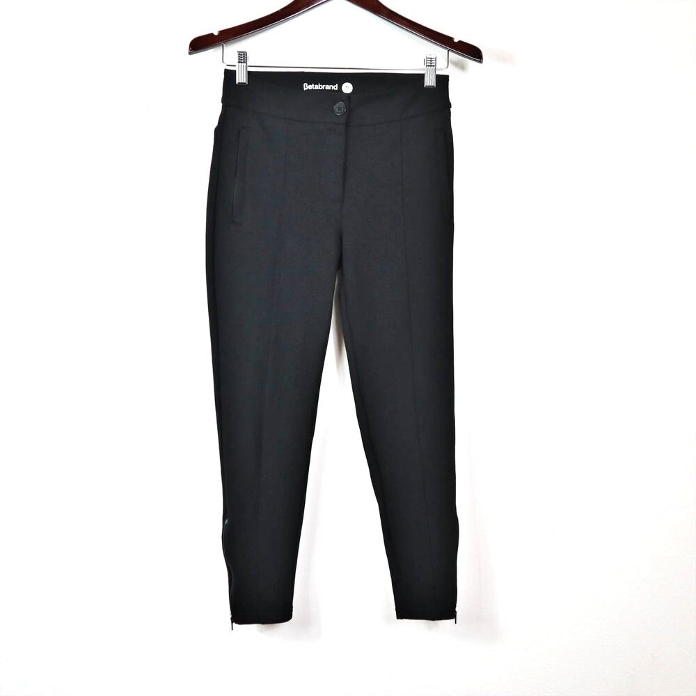 Betabrand Size XSP Skinny Leg Cigarette Dress Pant Zip Ankle Black